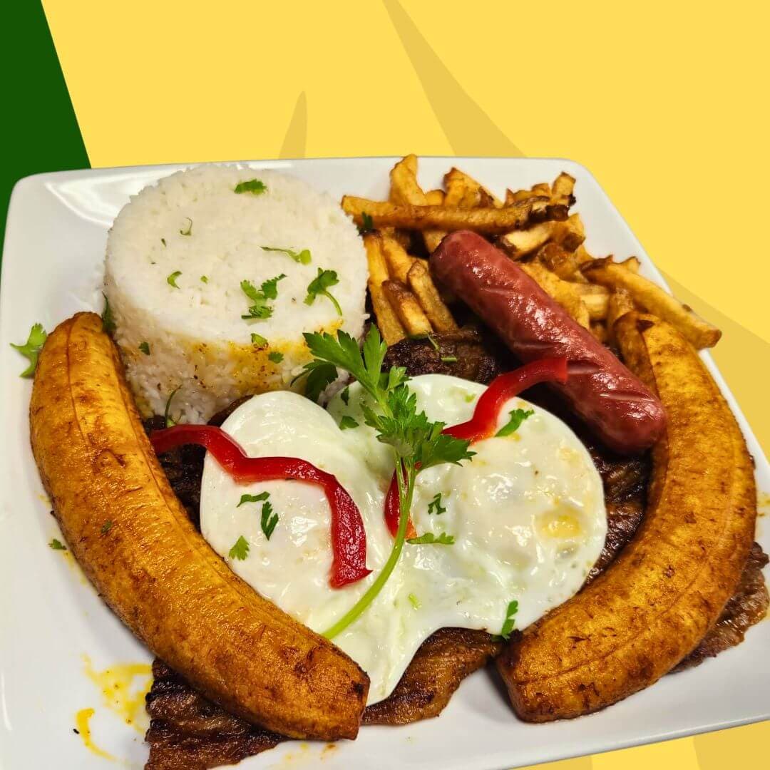 How we serve the Bistec a Lo Pobre at our restaurant