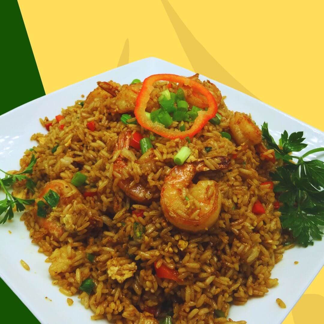 How we serve the Chaufa De Camaron at our restaurant