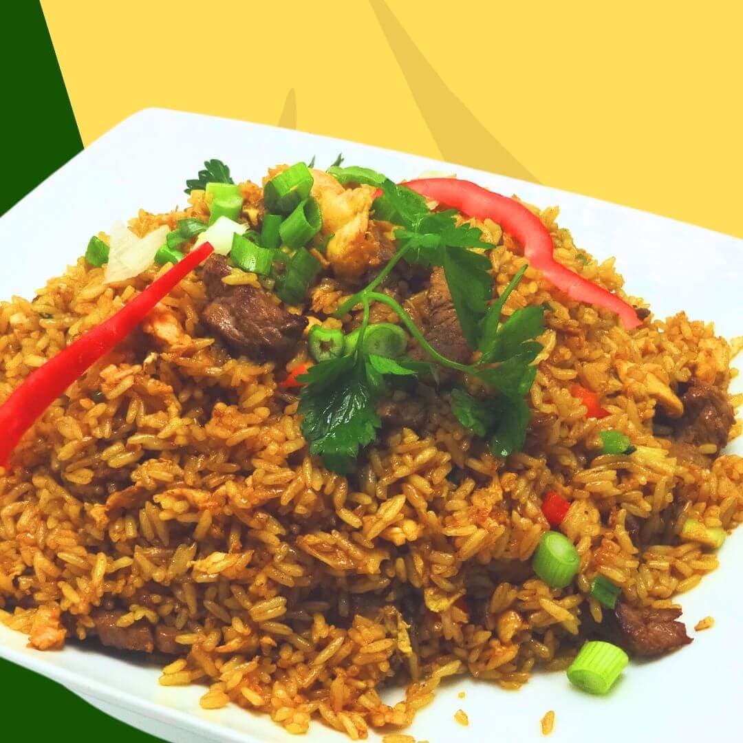 This is how we serve the Chaufa De Carne in our restaurant