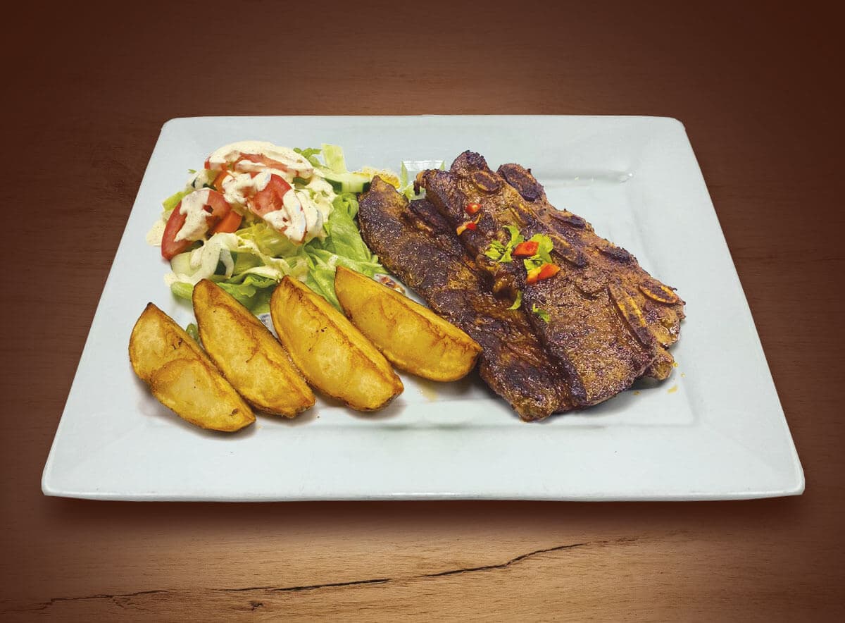 How we serve the Costilla a La Parrilla at our restaurant