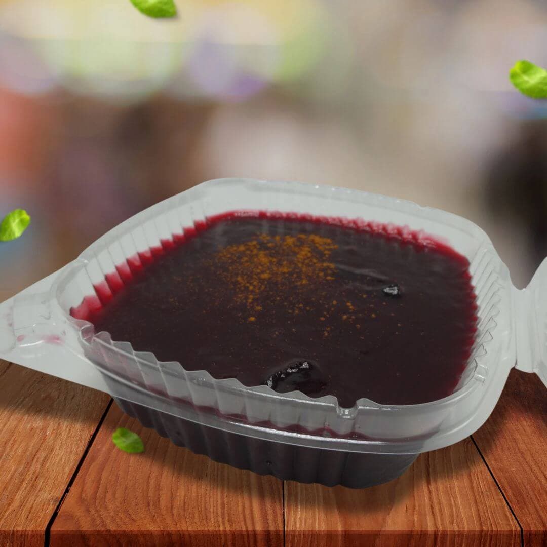 How we serve the Mazamorra Morada at our restaurant