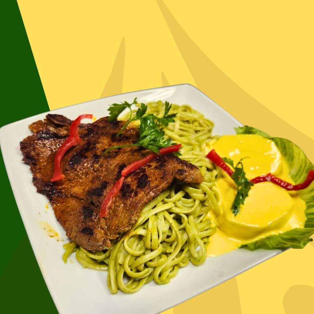 How we serve the Tallarin Verde at our restaurant